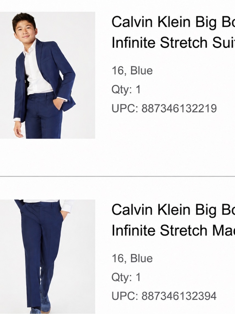Calvin Klein Boys Navy Blue Infinite Stretch Dress Trousers